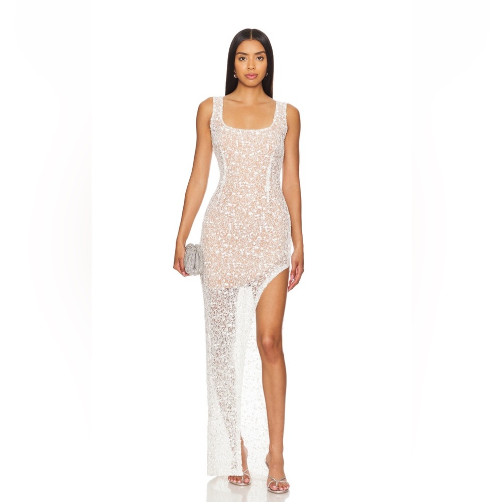 NADINE MERABI White Maxi Dress